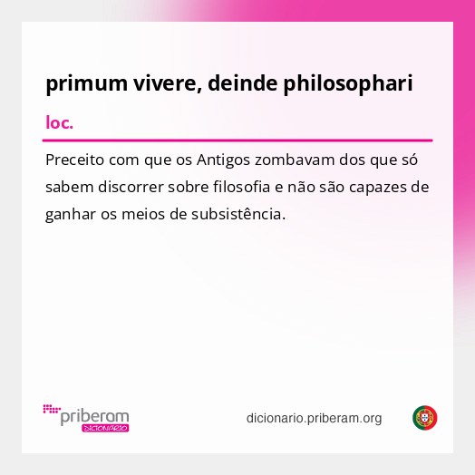 Significado de primum vivere, deinde philosophari